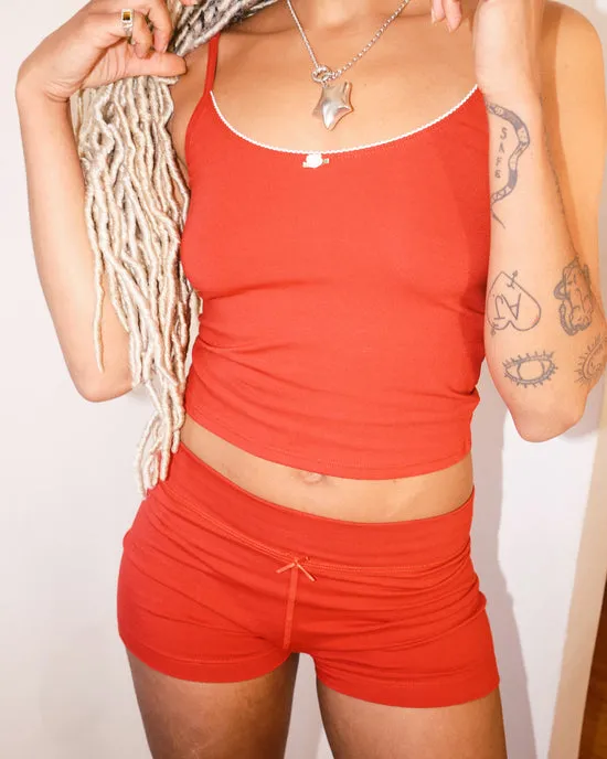 Bottoms Lisa Says Gah Women Lounge Shorts Cherry