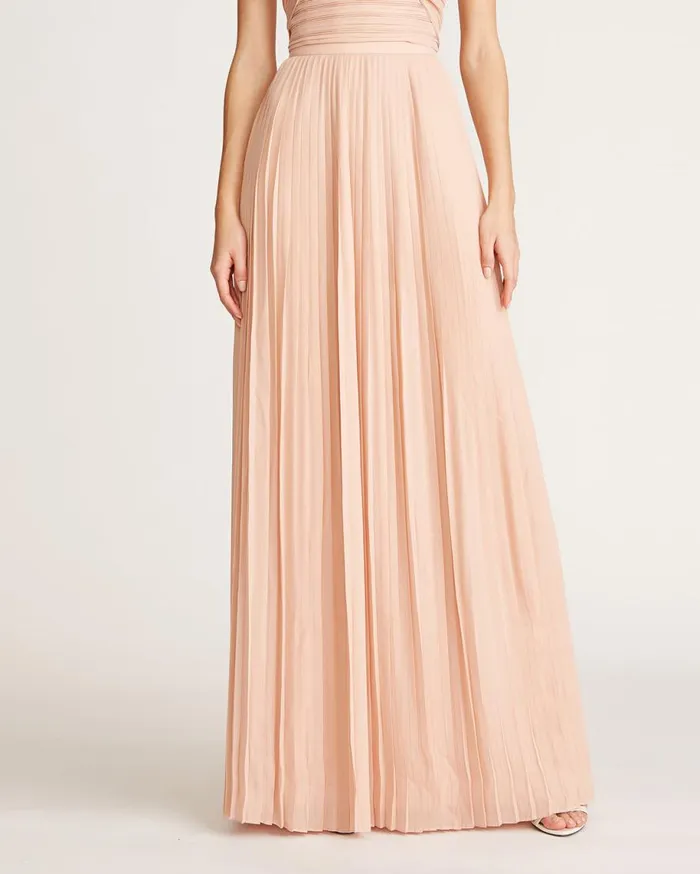 Bottoms Women Halston Renee Pleated Evening Skirt Blush