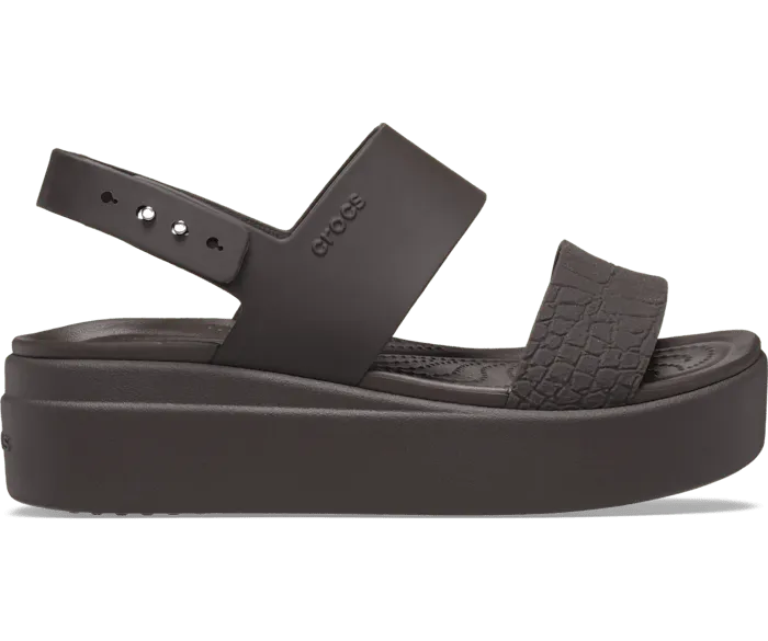 Brooklyn Croco Low Wedge Espresso Women Crocs Platforms 038 Wedges