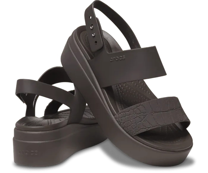 Brooklyn Croco Low Wedge Espresso Women Crocs Platforms 038 Wedges