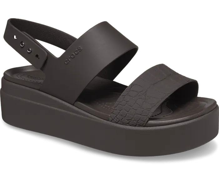 Brooklyn Croco Low Wedge Espresso Women Crocs Platforms 038 Wedges