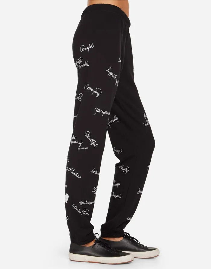 Brynn Happy Thoughts Black Women039s Lauren Moshi Long Sweatpants