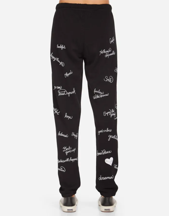 Brynn Happy Thoughts Black Women039s Lauren Moshi Long Sweatpants