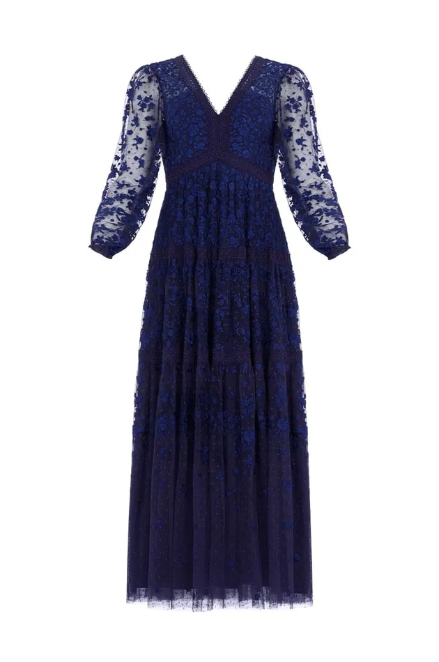 Celestia Ribbon Ankle Gown Blue Women Needle and Thread Dresses