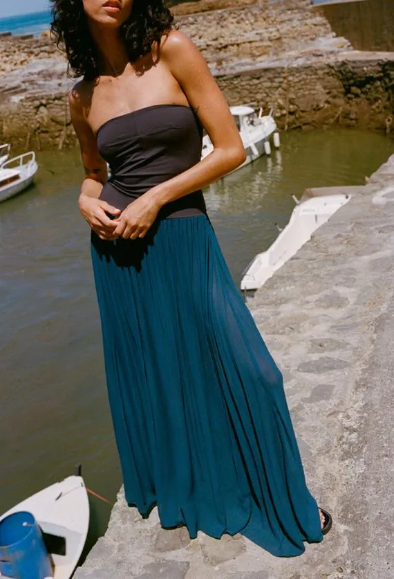 Ciao Lucia Evening Dresses Giselle Navy Chiffon And Jersey Strapless Maxi Dress 8211 Women