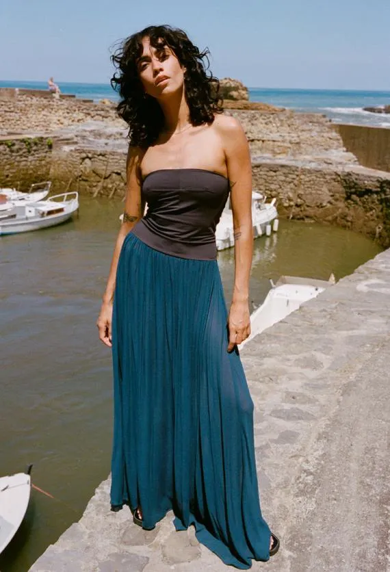 Ciao Lucia Evening Dresses Giselle Navy Chiffon And Jersey Strapless Maxi Dress 8211 Women