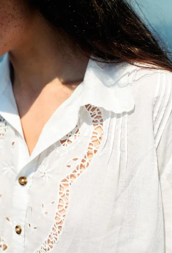Ciao Lucia Long Sleeve Tops Cezanne White Cotton Bracelet Sleeve Top 8211 Women