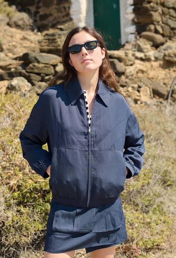 Ciao Lucia Long Sleeve Tops Gabriel Navy Twill Jacket 8211 Women