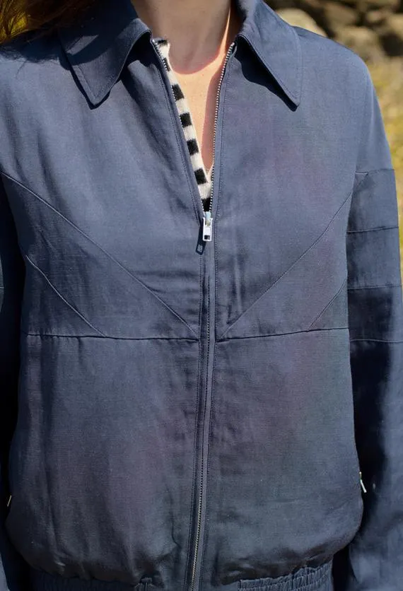 Ciao Lucia Long Sleeve Tops Gabriel Navy Twill Jacket 8211 Women
