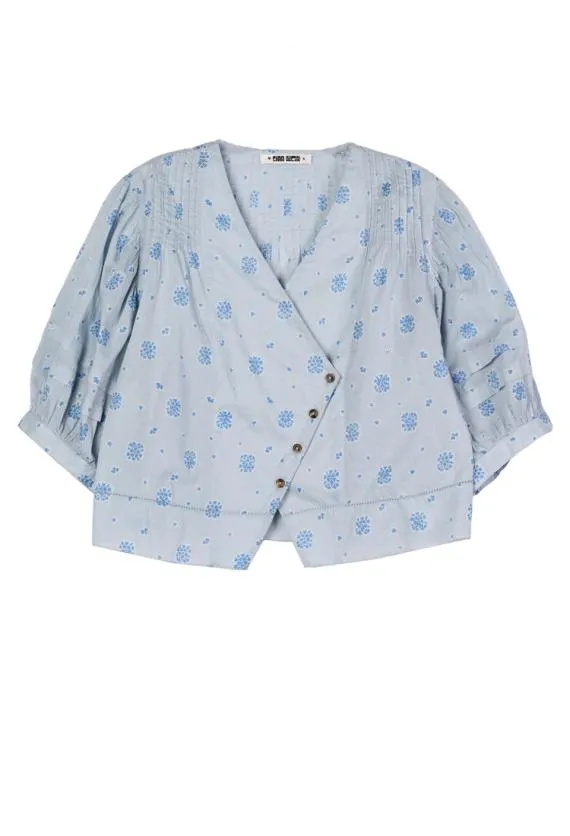 Ciao Lucia Long Sleeve Tops Ximena Blue Printed Cotton ThreeQuarter Sleeve Top 8211 Women