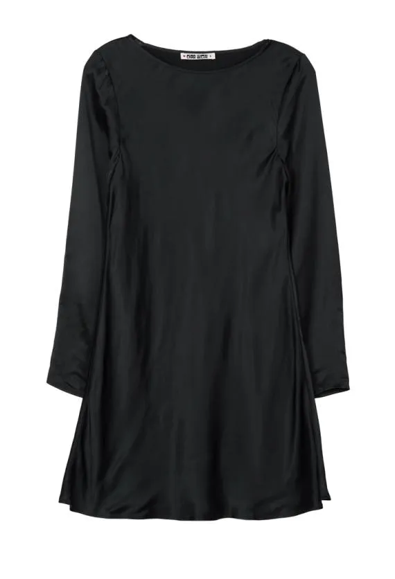 Ciao Lucia Satin Dresses Patrice Black Satin Mini Dress 8211 Women
