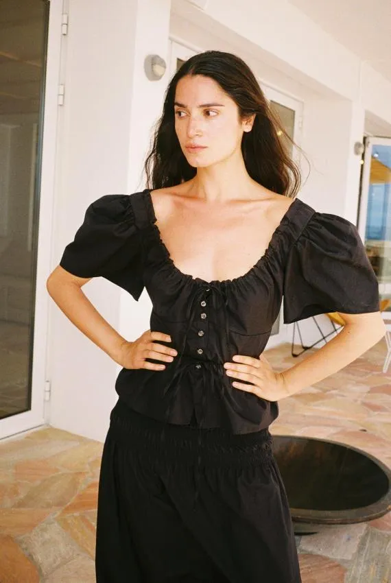 Ciao Lucia Short Sleeve Tops Ezio Top Black Cotton 8211 Women