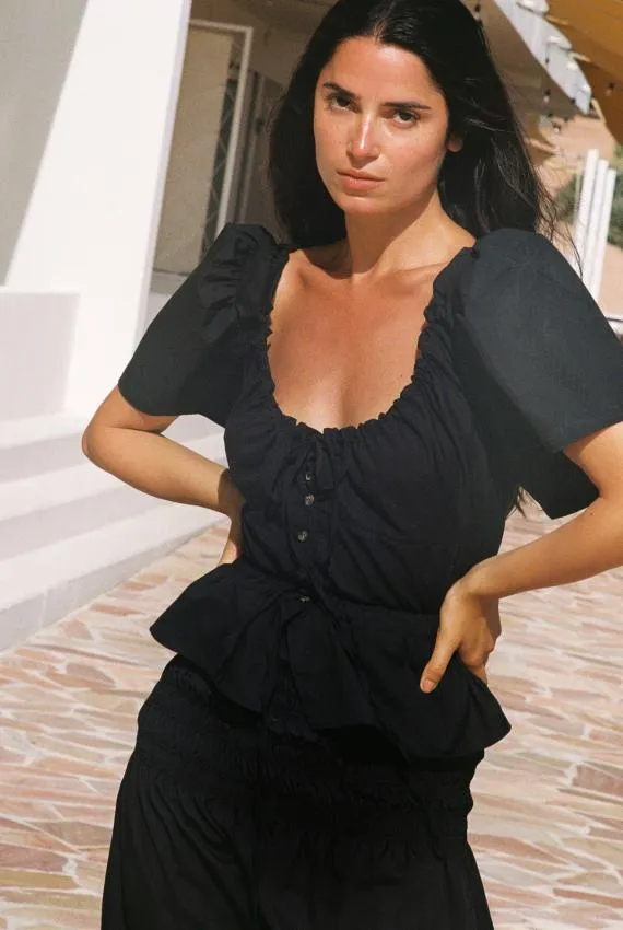 Ciao Lucia Short Sleeve Tops Ezio Top Black Cotton 8211 Women