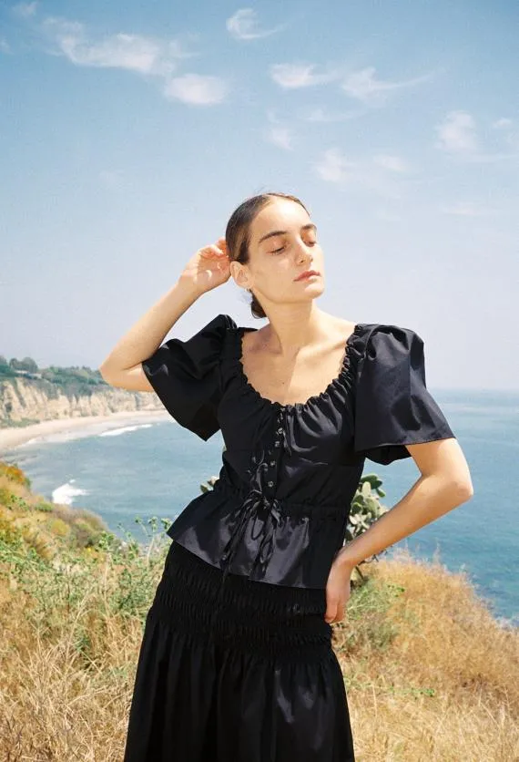 Ciao Lucia Short Sleeve Tops Ezio Top Black Cotton 8211 Women