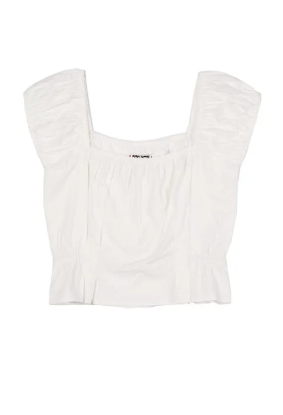Ciao Lucia Short Sleeve Tops Lille White Cotton Cap Sleeved Top 8211 Women