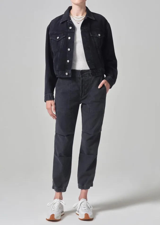 Citizens Of Humanity Agni Utility Trouser In Washed Black Women Pants