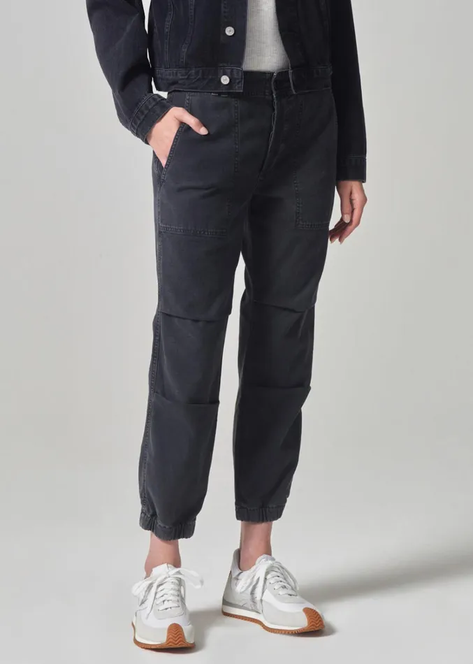 Citizens Of Humanity Agni Utility Trouser In Washed Black Women Pants