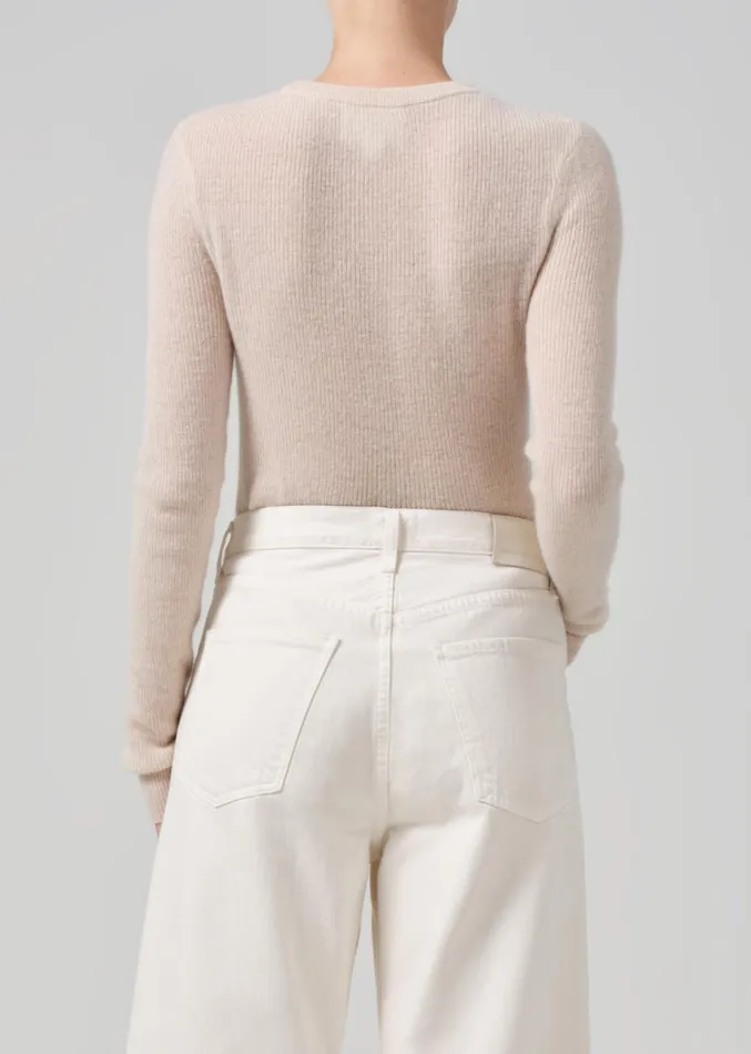 Citizens Of Humanity Alessia Crewneck Sweater In Cream Women Tops