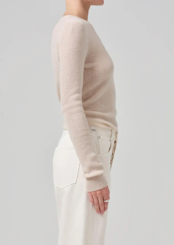 Citizens Of Humanity Alessia Crewneck Sweater In Cream Women Tops