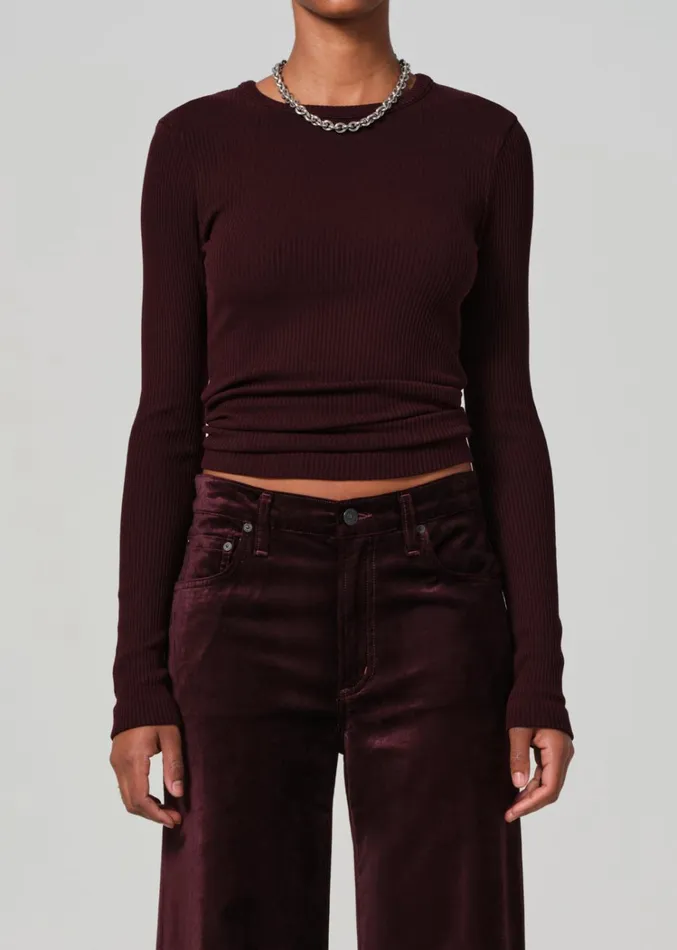 Citizens Of Humanity Bina Crewneck In Burgundy Women Tops