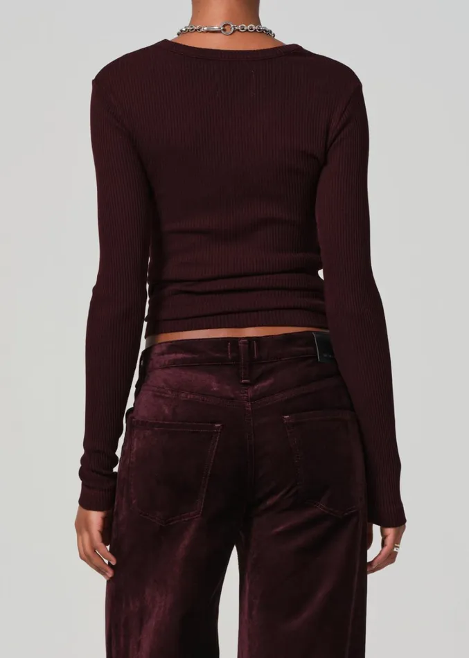 Citizens Of Humanity Bina Crewneck In Burgundy Women Tops