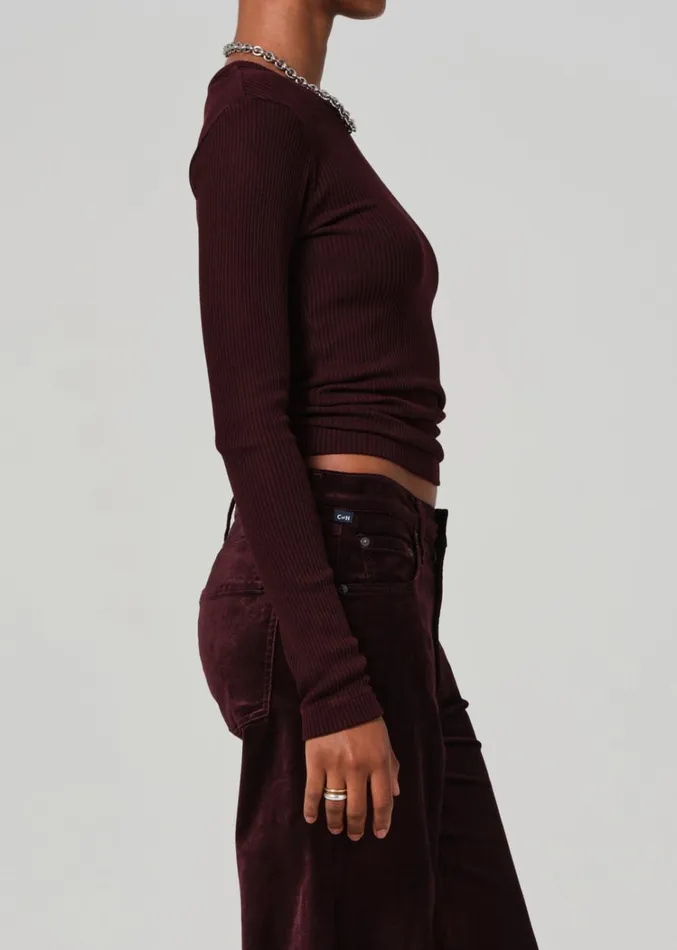 Citizens Of Humanity Bina Crewneck In Burgundy Women Tops