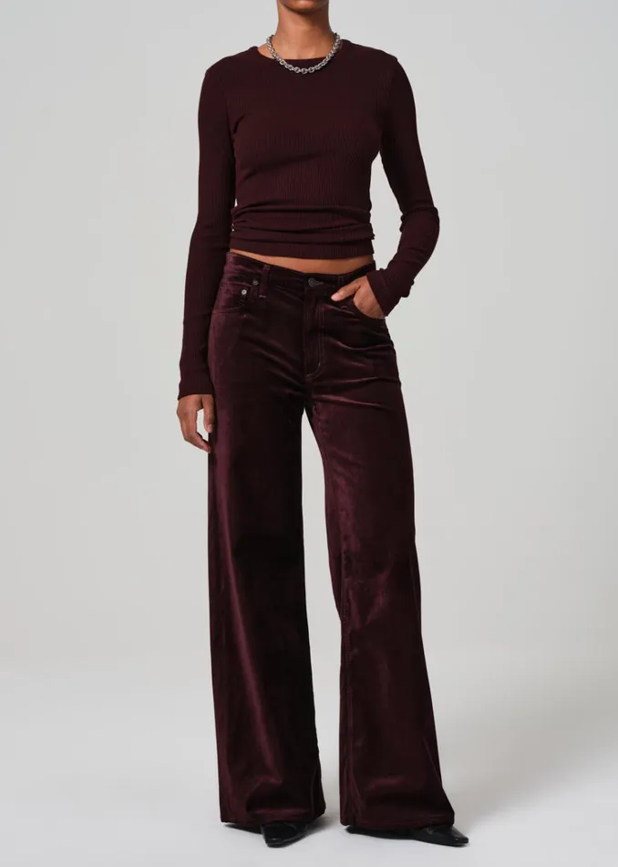 Citizens Of Humanity Bina Crewneck In Burgundy Women Tops