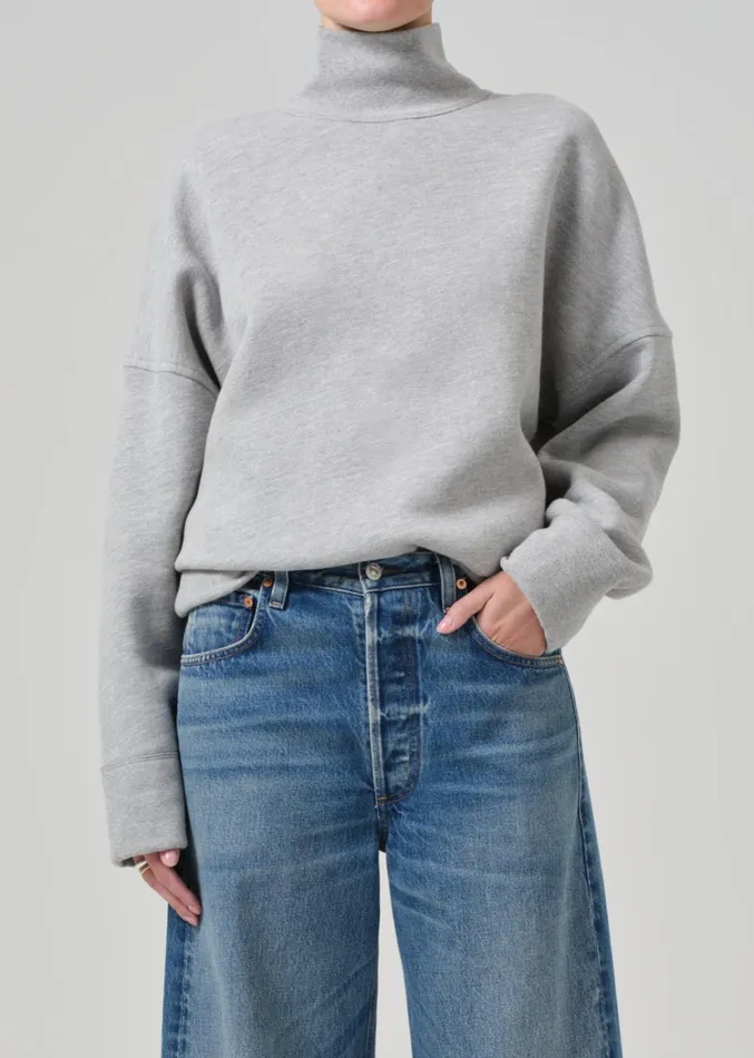 Citizens Of Humanity Cara Turtleneck In Heather Grey Women Tops