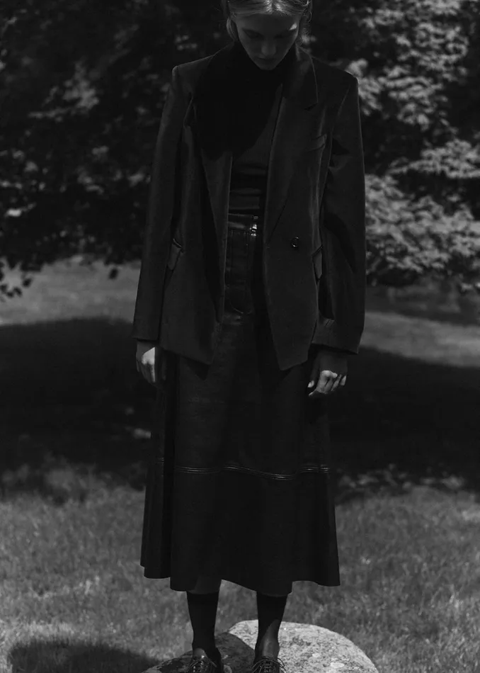 Citizens Of Humanity Cassia Leather Skirt In Black Women Shorts and Skirts