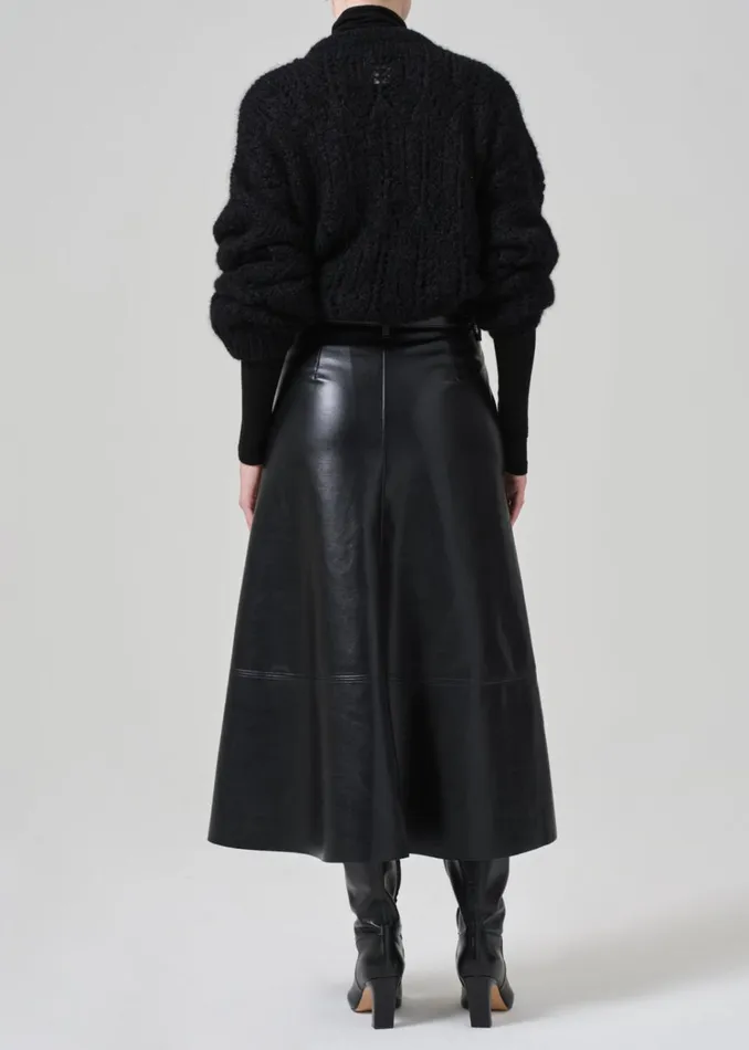 Citizens Of Humanity Cassia Leather Skirt In Black Women Shorts and Skirts