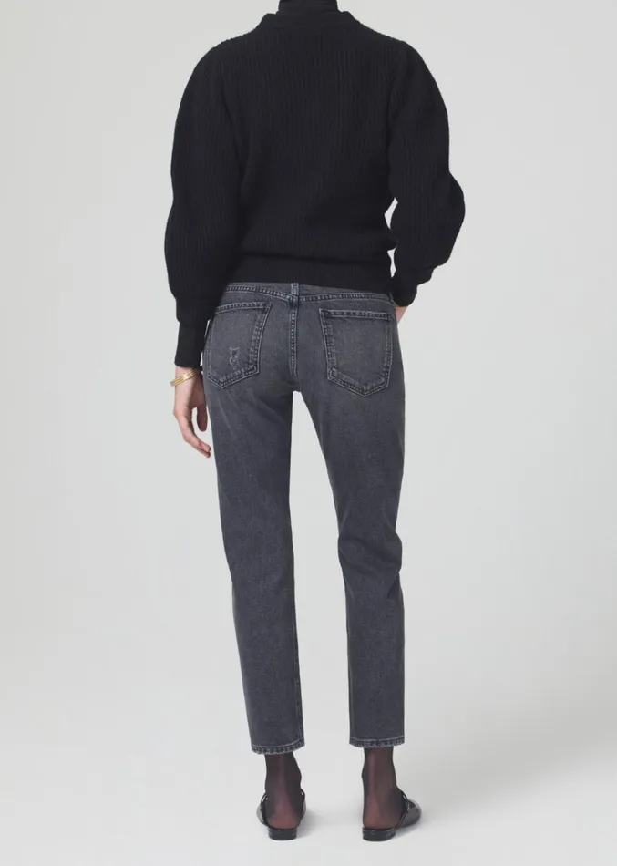 Citizens Of Humanity Emerson Mid Rise Relaxed 27034 In Black Pepper Women Jeans
