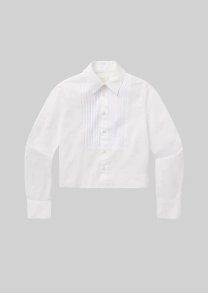 Citizens Of Humanity Fino Boxy Cropped Tuxedo In White Women Tops