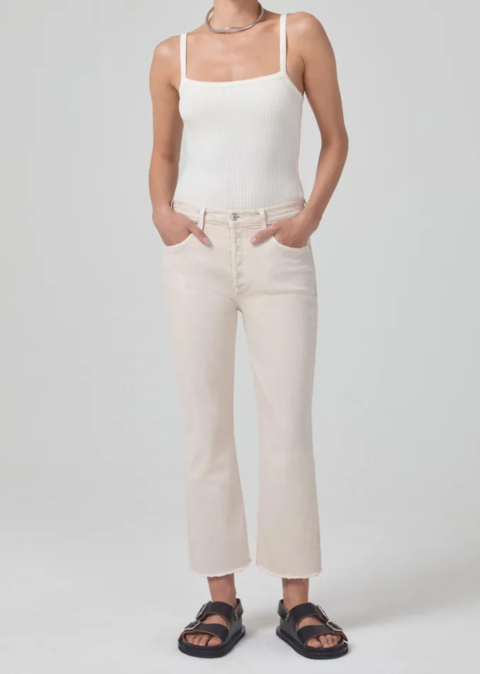 Citizens Of Humanity Isola Mid Rise Cropped Boot In Almondette Women Jeans
