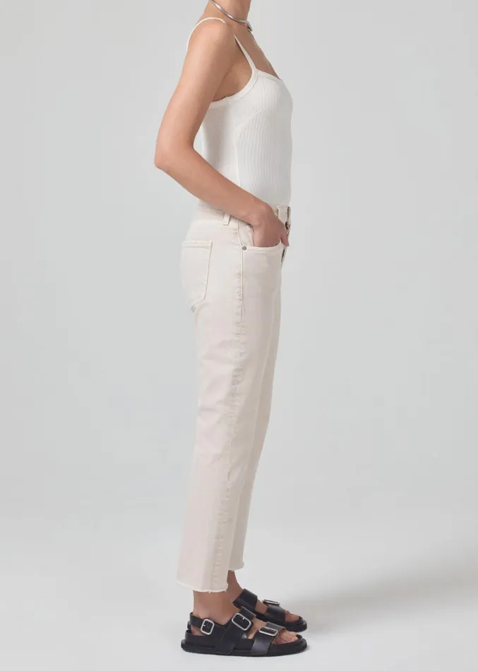 Citizens Of Humanity Isola Mid Rise Cropped Boot In Almondette Women Jeans