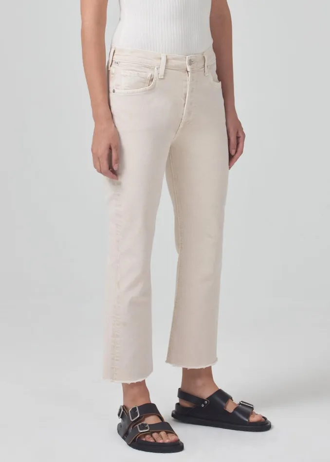 Citizens Of Humanity Isola Mid Rise Cropped Boot In Almondette Women Jeans