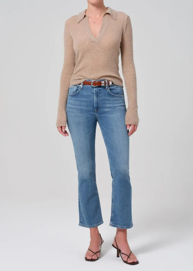 Citizens Of Humanity Isola Mid Rise Cropped Boot In Splendor Women Jeans
