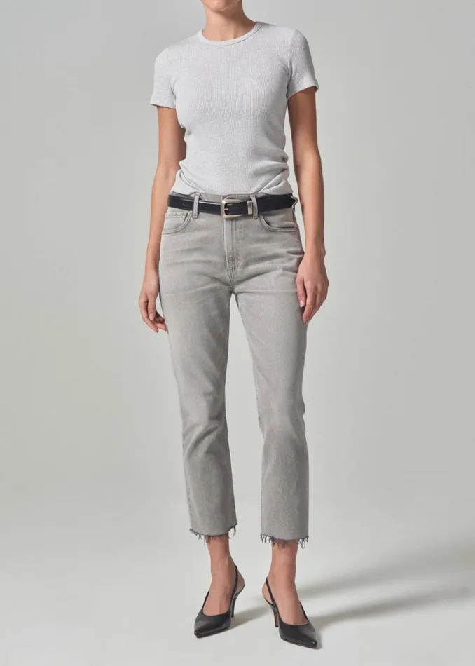 Citizens Of Humanity Isola Straight Crop In Quartz Grey Women Jeans