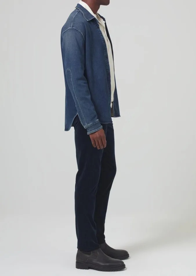 Citizens Of Humanity London Tapered Slim Velvet In Navy Men Pants