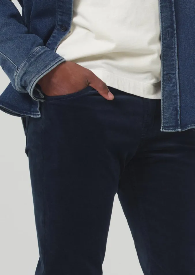Citizens Of Humanity London Tapered Slim Velvet In Navy Men Pants