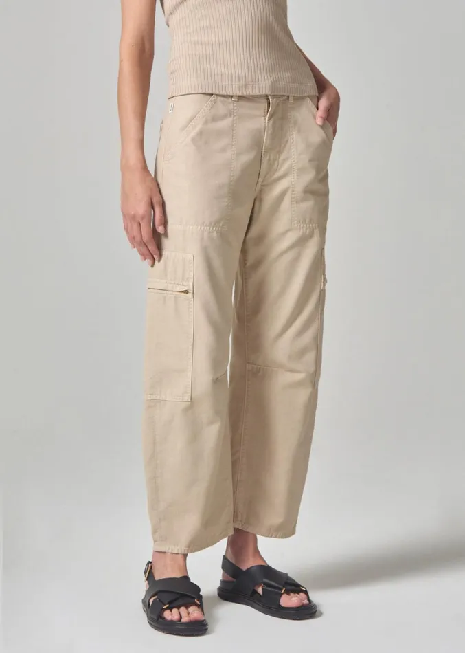 Citizens Of Humanity Marcelle Low Slung Easy Cargo In Taos Sand Women Pants
