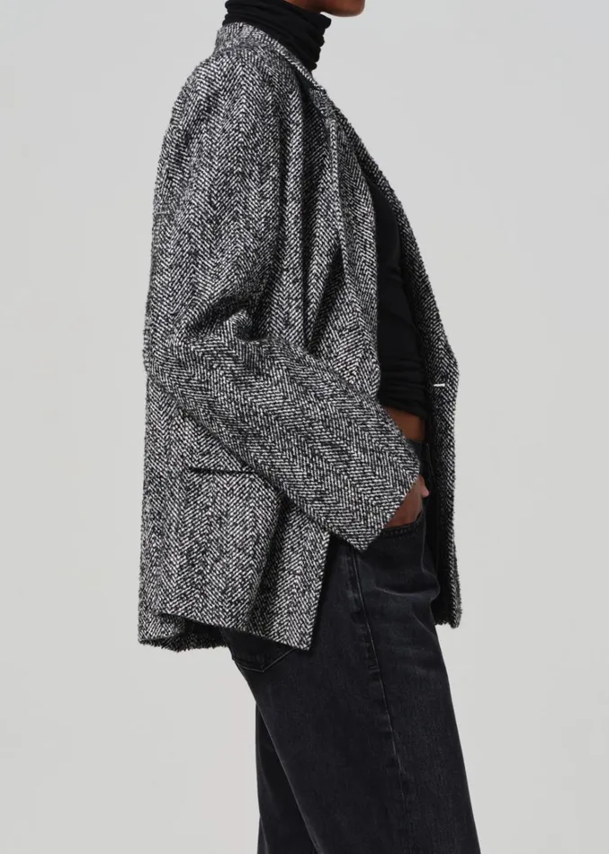 Citizens Of Humanity Matteau Blazer In Peppered Herringbone Women Jackets and Coats