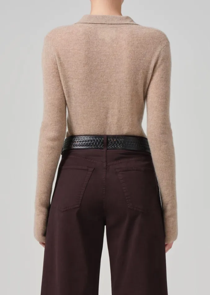 Citizens Of Humanity Simone Polo Sweater In Fawn Women Tops