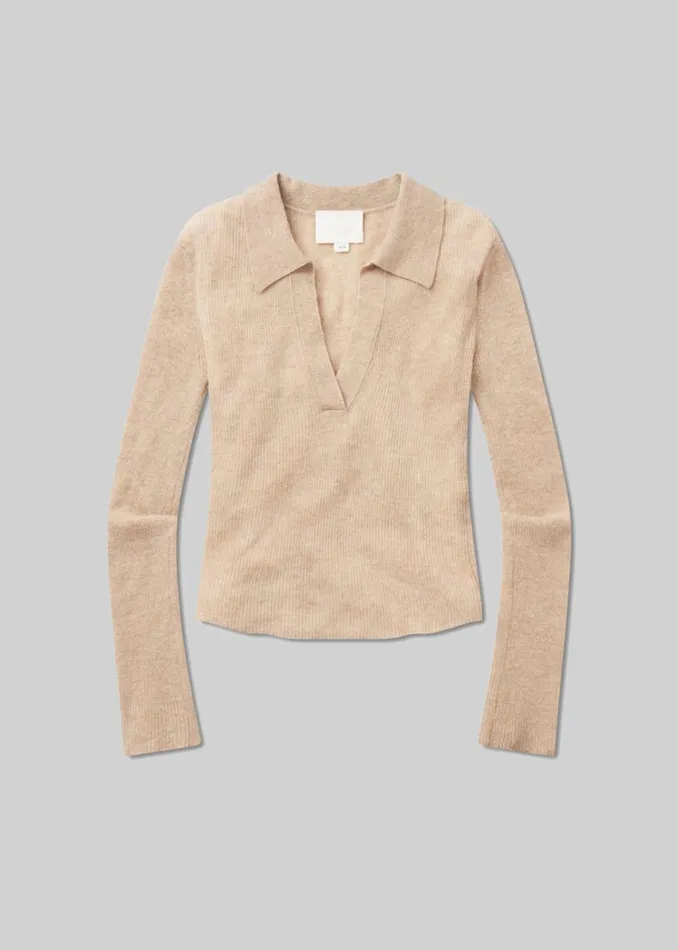 Citizens Of Humanity Simone Polo Sweater In Fawn Women Tops