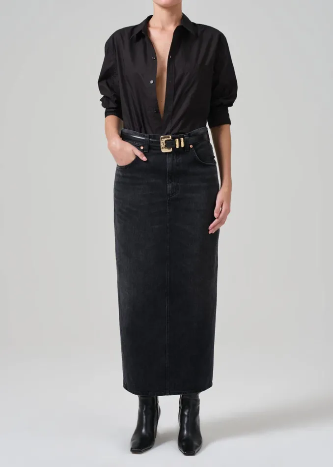 Citizens Of Humanity Verona Column Skirt In Mezzanote Women Shorts and Skirts