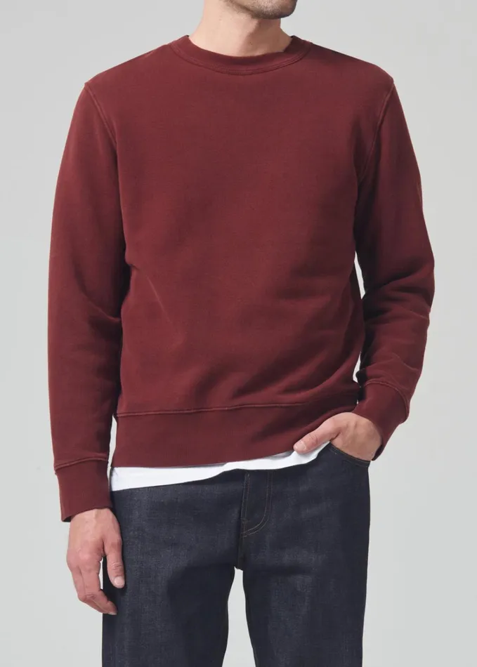 Citizens Of Humanity Vintage Crewneck Sweatshirt In Smoked Hazel Men Shirts