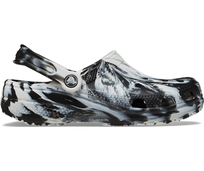 Classic Marbled Clog White Black Men Crocs Clogs
