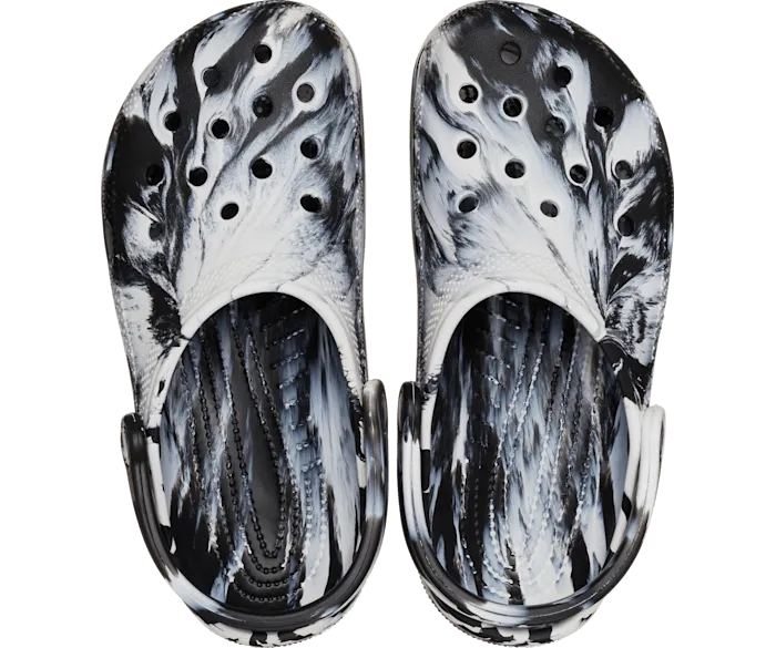 Classic Marbled Clog White Black Men Crocs Clogs
