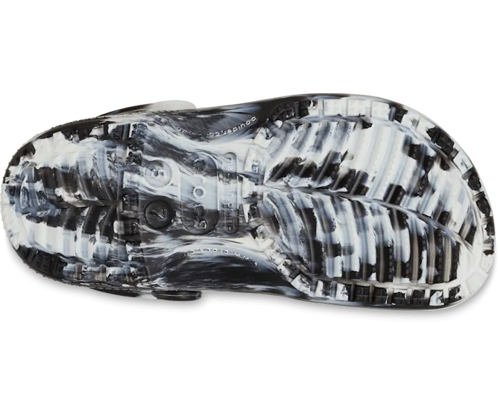 Classic Marbled Clog White Black Men Crocs Clogs