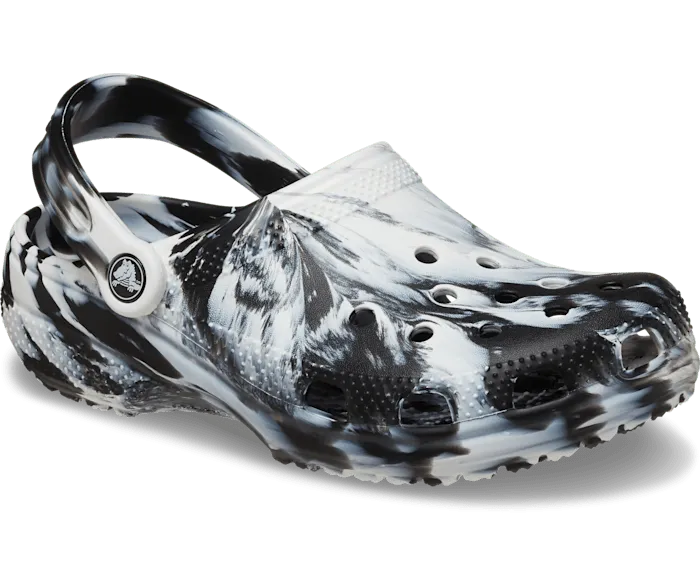 Classic Marbled Clog White Black Men Crocs Clogs