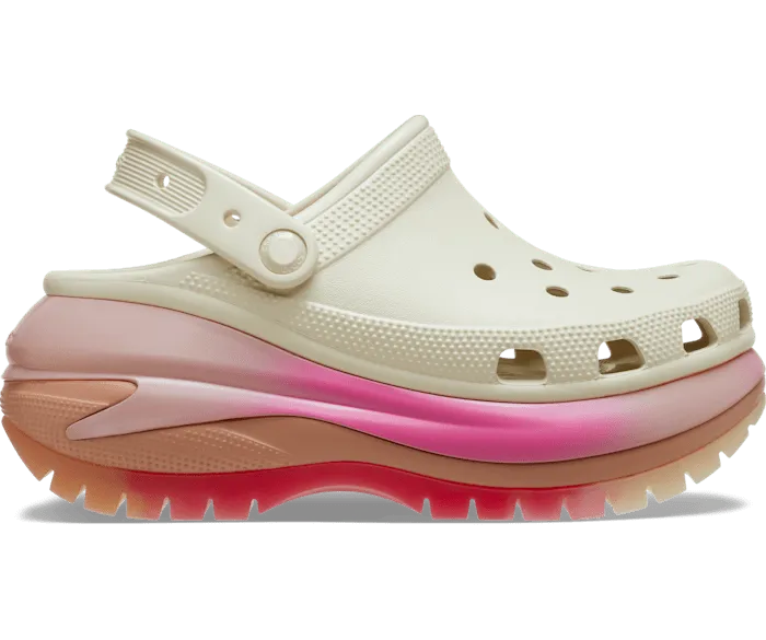 Classic Mega Crush Color Dip Clog Bone Multi Women Crocs Platforms 038 Wedges